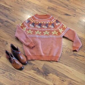 Squirrel Fair Isle Sweater - S